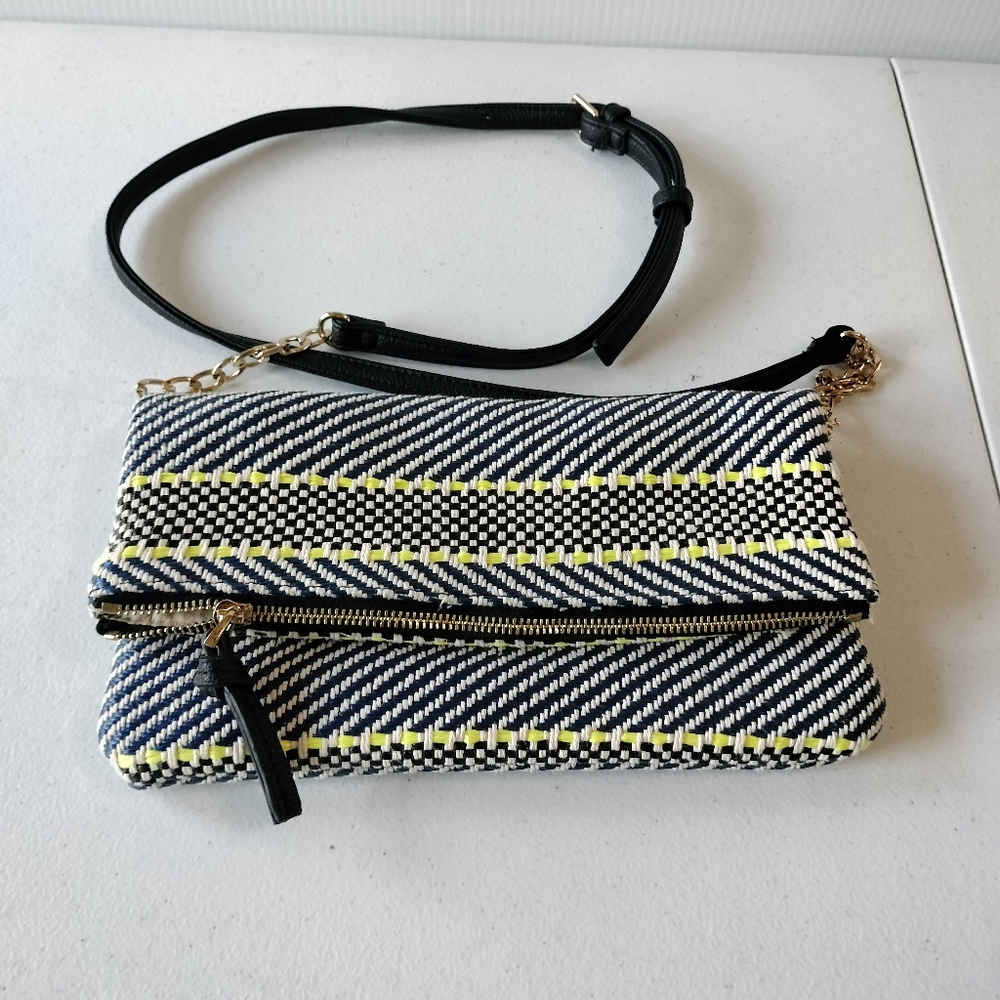 Sole Society Woven Crossbody Bag Clutch Removable Strap Southwestern Travel